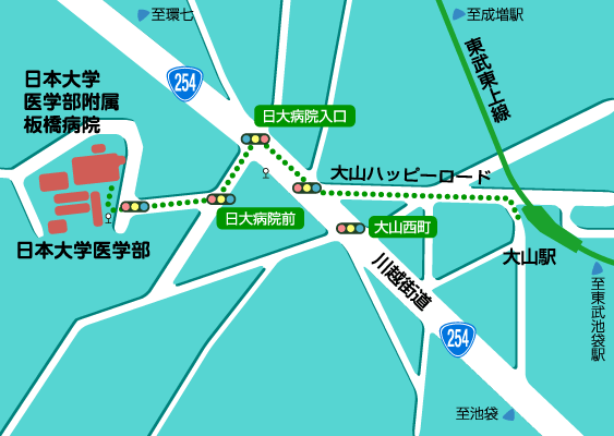 東武東上線大山駅からの地図